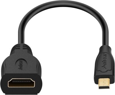 LOT OF Micro HDMI to HDMI Adapter Cable for gopro Hero and Other