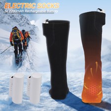 2200mAh Electric Heated Socks Foot Winter Warm Hunting Sock Rechargeable