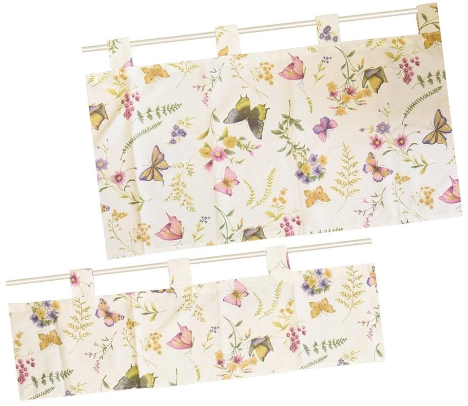 Bistrogardinen Gardinen Schlaufen Landhaus Schmetterlinge Blumen 4 Größen 1 Stk - Bild 1 von 1