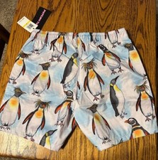 NWT...Psycho Tuna, Men's Swimwear, Size M, Penguin - Multicolor SUPER CUTE 