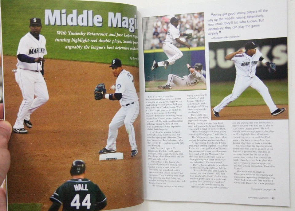 2006 June Seattle Mariners Magazine STRONG UP THE MIDDLE Lopez Betancourt J45 - Image 3 of 4