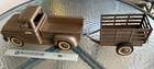 Vintage Tonka  Pickup  Truck Brown Metal With Matching Trailer