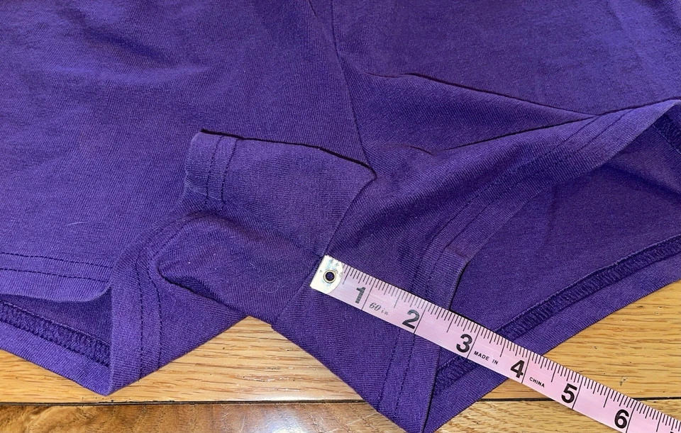 Pantalones Cortos De Colección Años 90 Suave Púrpura Algodón en Blanco Poliéster Alegría Gimnasio Medianos Foto 4 de 4