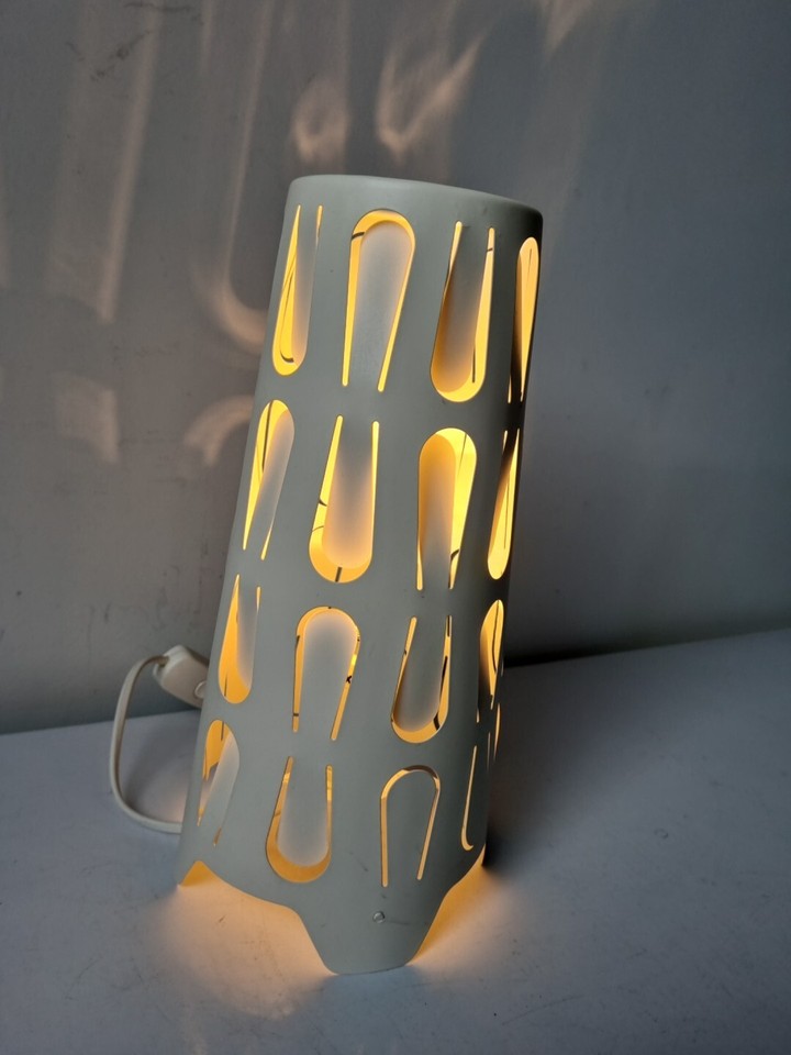 Vintage IKEA KAJUTA White Metal Table Lamp 12" Retro Modern Retired