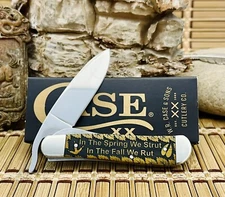 Case XX USA Antique Bone Strut & Rut 1/500 Turkey / Deer Russlock Pocket Knife