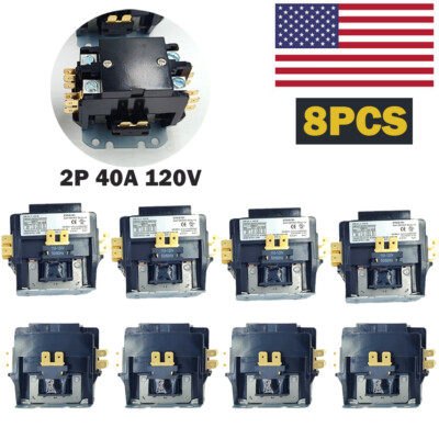 8PCS 2 Pole Magnetic Contactor 40 Amp 120VAC Coil XKJL1-40/2 Hot!! | eBay