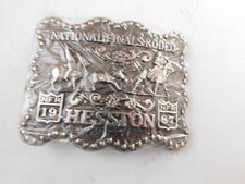 1987 HESSTON NFR NATIONALS FINALS RODEO BELT BUCKLE SEALED NEW PAPERS ROPING