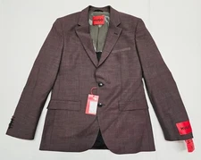 HUGO BOSS Mens 36R Dark Red Modern Fit Wool Blend Suit Jacket Blazer $445