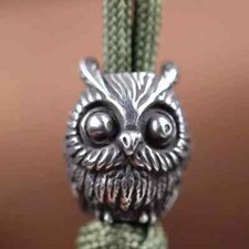 Owl EDC Brass Paracord Knife Beads Lanyard DIY Tool Rope Pendant charms Bracelet
