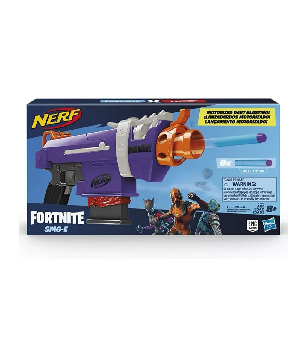 NERF Fortnite SMG-E Blaster - Motorized Dart Blasting - 6-Dart Clip, 6  Official Elite Darts - for Youth, Teens, Adults