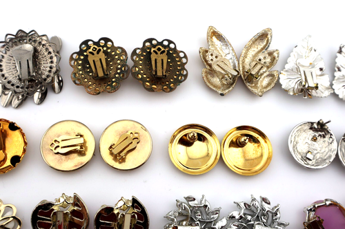 Lot Of 21 Pairs Of Vintage Earrings, Coro, Carolee, 1928, Unmarked - Picture 11 of 16