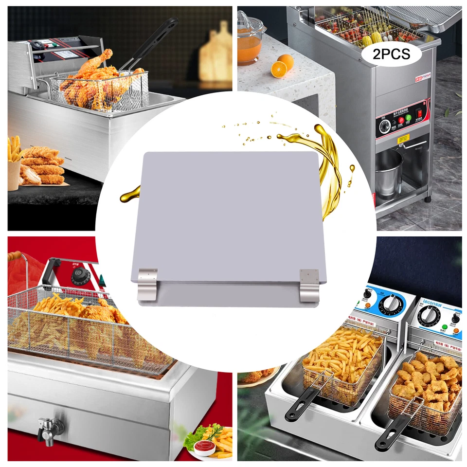 Paquete de 2 insertos protectores contra salpicaduras para freidora universal de acero inoxidable izquierda y derecha nuevos Foto 4 de 4