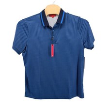 NEW Redvanly Norvins Polo Shirt Men XL Marine Blue Geometric 4-Way Stretch R2501