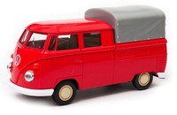 Welly Volkswagen T1 Double Cabin Pick Up Verdeck Rot MaßStab 1:34 1:39 Diecast