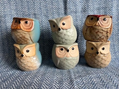 #ad SUN E SE Owl Pot Ceramic Flowing Glaze Base Serial Set Succulent $25.00