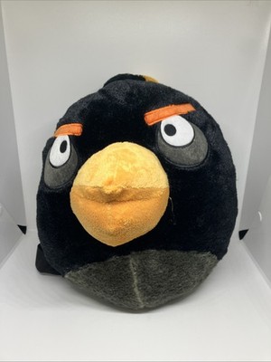 Angry Birds Black Bomb Bird Kids Plush Backpack Rovio Entertainment New W/ Tags