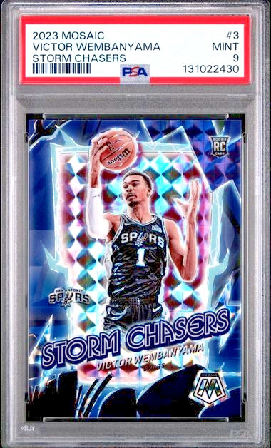 Victor Wembanyama RC 2023-24 Mosaic STORM CHASERS #3 PSA 9 Spurs Rookie