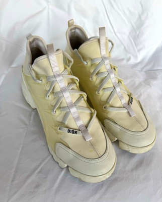 Christian Dior D Connect White/Cream Low Top Lace-Up Athletic Sneakers Womens