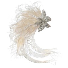 Fascinator Peacock Feather Hair Clips Flapper Headband Art Deco 20's Accessor...