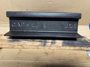 { CARNEGIE 1906 } Rare Steel Train Track ( Approximately 28 LBS ) 14 Inches Long