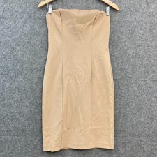 Kookai Dress Womens 38 Beige Bodycon Strapless Mini Party Lined Zip 6018
