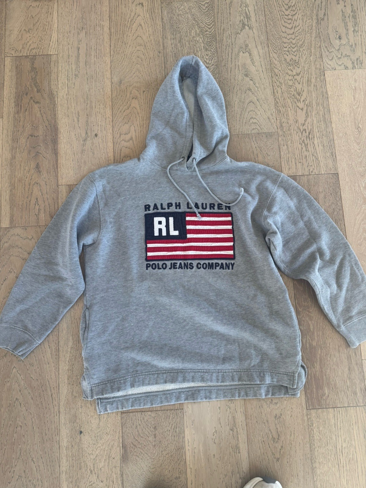 Vintage Polo Ralph Lauren Jeans Co American Flag Hoodie Sweatshirt Small