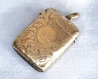 antique silver tone beautifully engraved vesta case nice condition A.B. & Co.