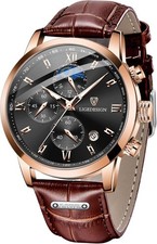 Herrenuhren Chronograph Lederarmband Quarz 3ATM Kalenderfunktion