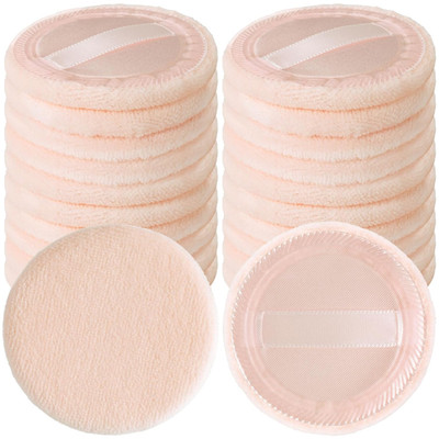 25 Pack 60Mm round Powder Puffs for Foundation Makeup Applicators, Soft Cotton S