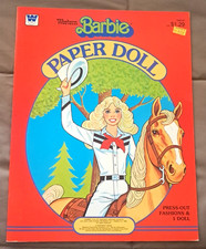 VINTAGE WESTERN BARBIE PAPER DOLL, UNCUT, 1982, WHITMAN PUBL. VG+