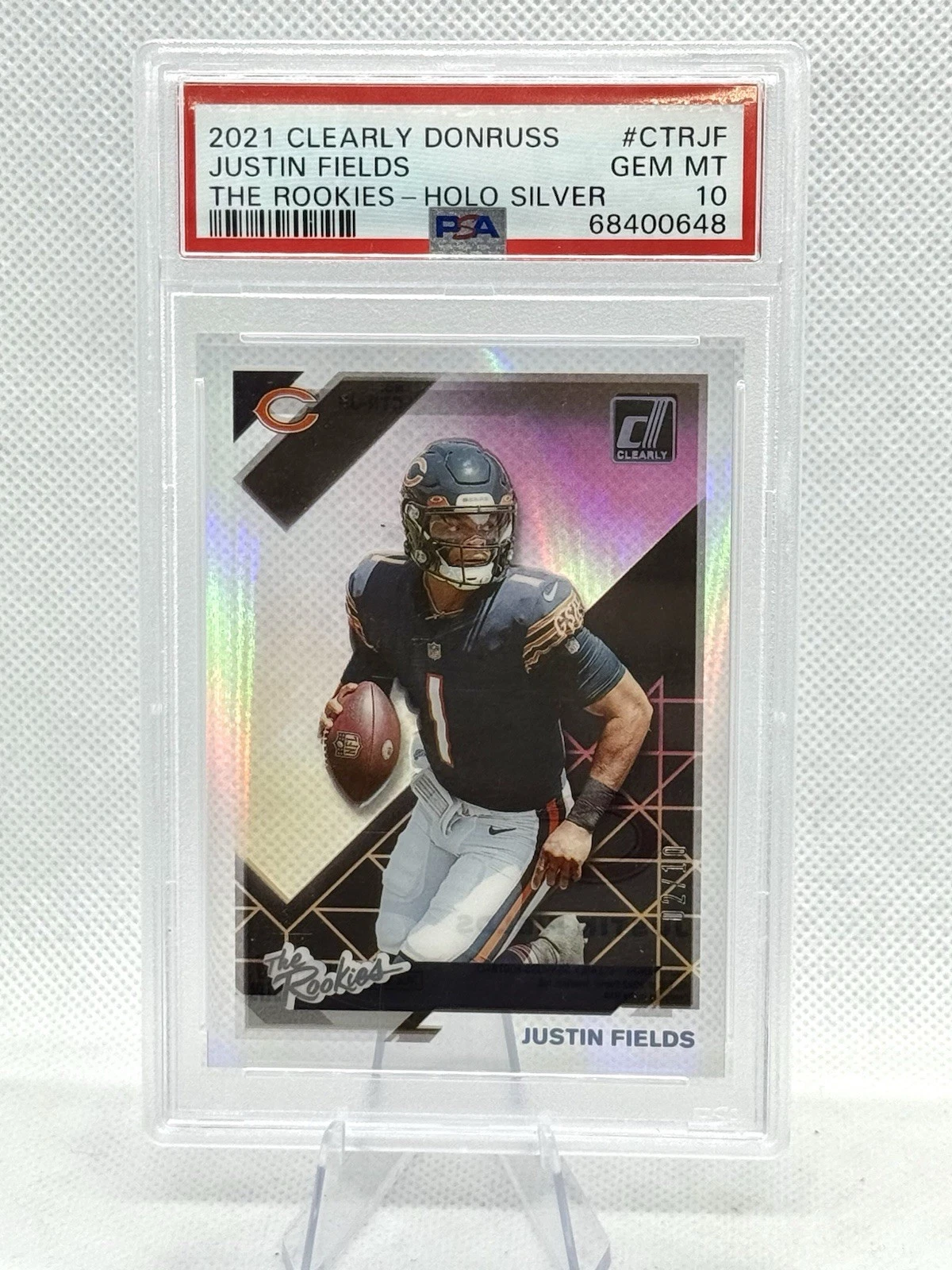 Justin Fields Panini Clearly Donruss the Rookies #CTRJF Holo Silver