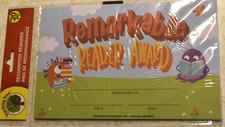 RECOGNITION READING AWARDS, 5.50" x 8.50" "Remarkable Reader," New and Sealed