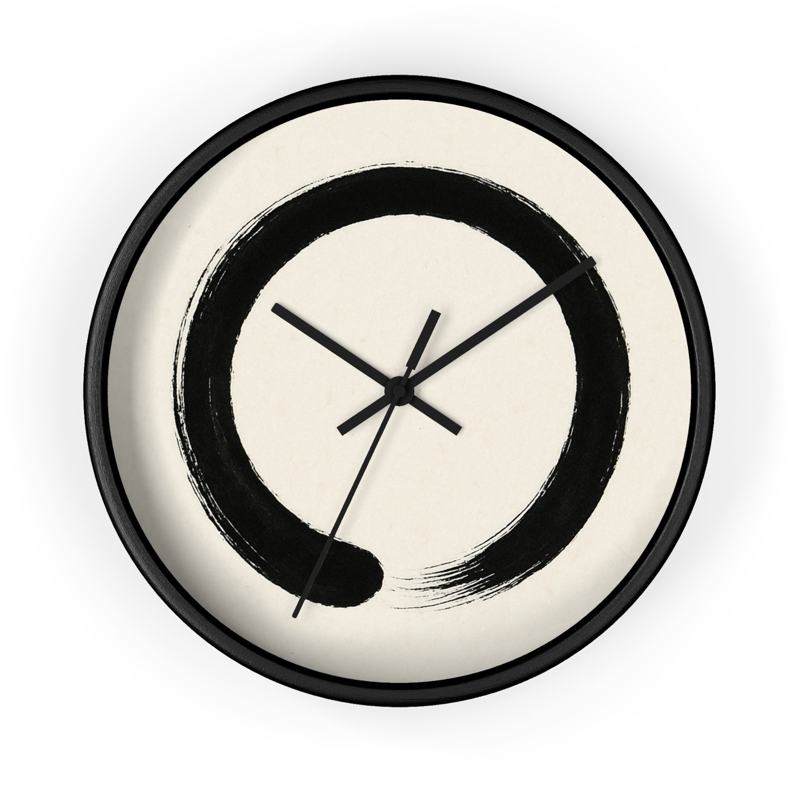 NEW Home Decor Wall Clock Zen Circle Brushstroke Minimalist Japanese Art