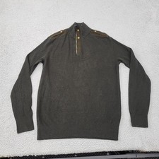 Banana Republic Sweater Mens Large Dark Brown 1/4 Zip Pullover