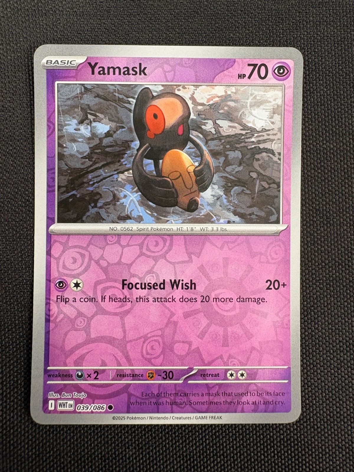 Yamask 039/086 Reverse Holo White Flare Pokemon