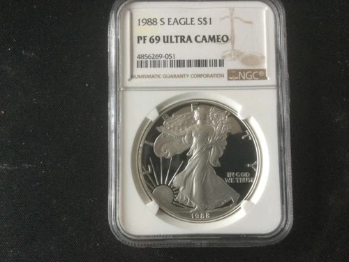 1988 S S$1 American Silver Eagle NGC PF 69 Ultra Cameo Beautiful