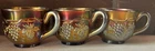 Vintage Stippled Northwood Carnival Glass Grape & Cable Punch Cups Signed 3
