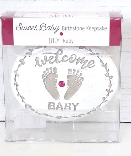 Ganz Sweet Baby Welcome Baby Birthstone Oval Baby Polyresin Stone Keepsakes New - Picture 6 of 11