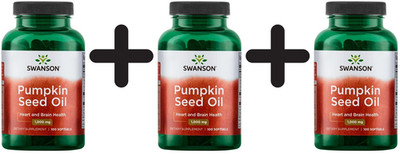 3 x Swanson Pumpkin Seed Oil, 1000mg - 100 softgels (143,30 EUR/kg)
