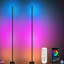 Corner Floor Lamp, 2 Pack LED Corner Lamp with App/Remote/Button Control, Smart