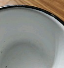 Antique Vintage  White Black Enamel Ware Coffee Cup Chipped Rusted  — photo 8