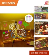 LED Note Board Acrylic Dry Erase Writing Board for Kids Light Up Message