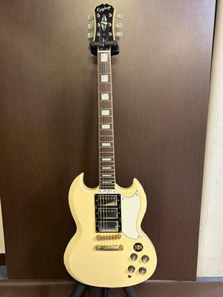EPIPHONE SG G-400 CUSTOM White W/Gig bag Electric Guitar Used From