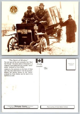 Windsor Canada Hiram Walker Delivery Truck Riverside Dr 1900s Postcard