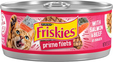 Purina Friskies Prime Filets with Salmon and Beef in Sauce High Protein Wet Cat
