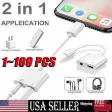 For iPhone 14 13 12 Pro Max to 3.5mm Headphone Jack Adapter Audio Splitter Lot
