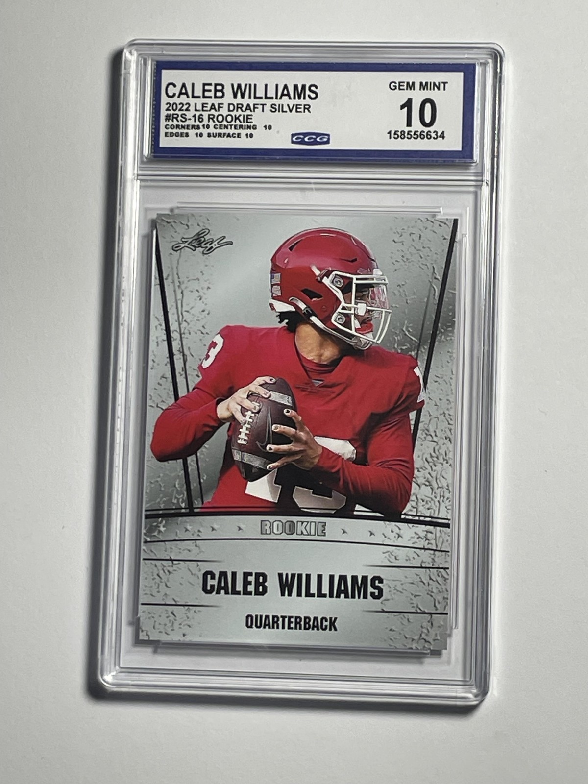 2022 Leaf Rookie Silver Edition #RS-16 Caleb Williams CCG 10