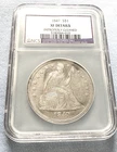 1847 Seated Liberty Silver Dollar $1 Coin - Certified NCS  XF Details  Rare Coin