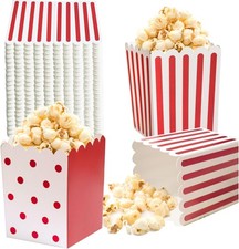 Paper Popcorn Bowls - Bulk 100 Mini Containers for Events  Celebrations