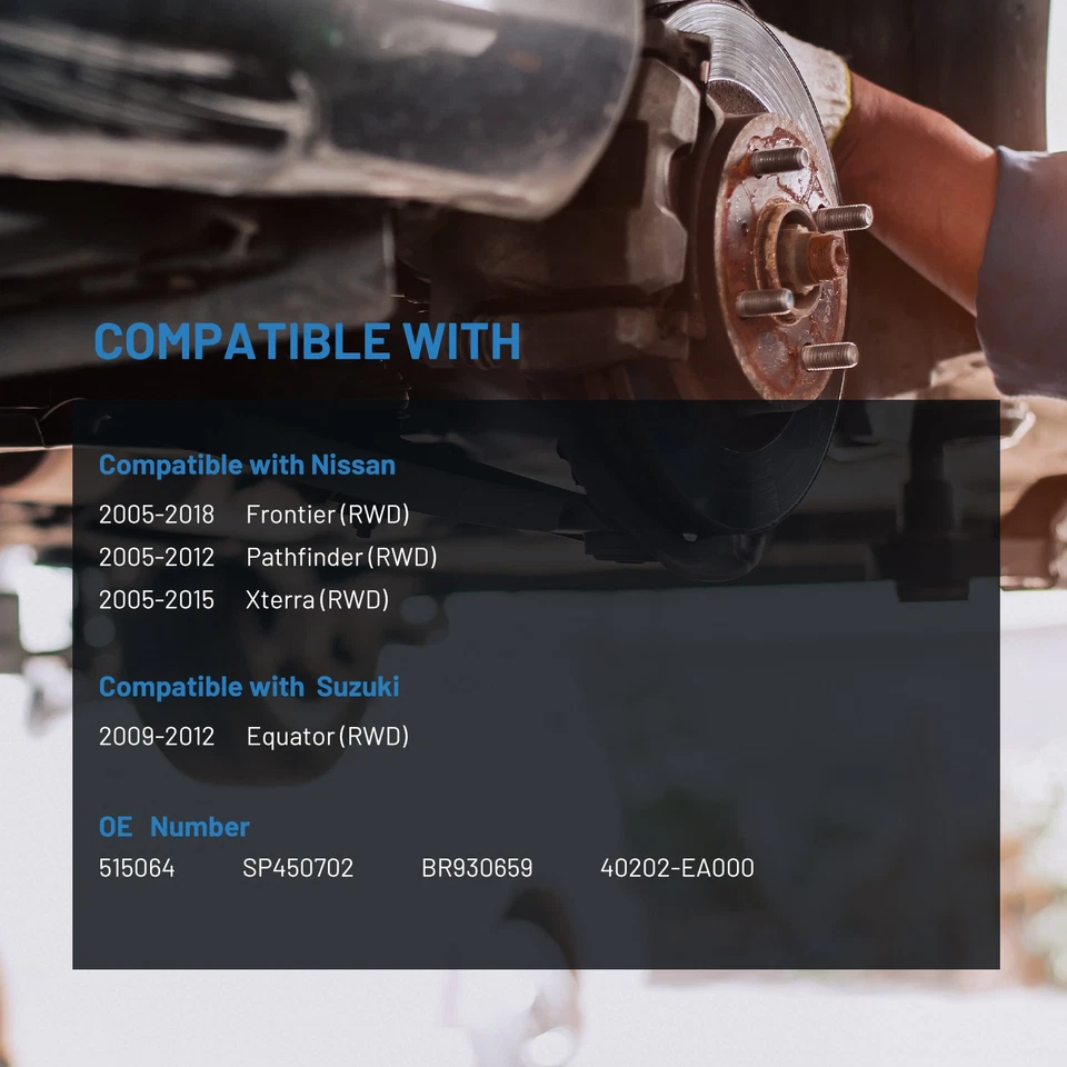 Conjunto de buje y cojinete de rueda delantera 4x2 2x2 para Suzuki Equator 2009-2012 2,5 L 4,0 L Foto 2 de 4